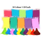 10 Colors x 1 LB Each Holi Color Powder premium high Quality Vibrant Colors