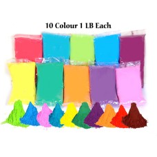 10 Colors x 1 LB Each Holi Color Powder premium high Quality Vibrant Colors